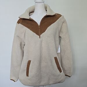 Time and Tru Cream and Brown Teddy Jacket